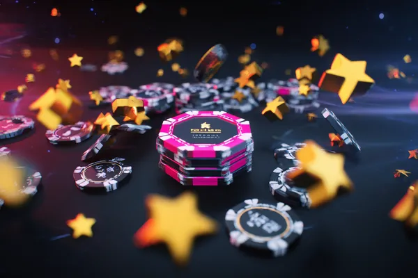 A glowing roulette wheel with cascading chips, symbolizing the engaging live and instant-win games available on 778G0.